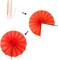 Hanging Paper Fan Set, Tissue Paper Pom Poms Flower Fan and Honeycomb Balls for Birthday Baby Shower Wedding Festival Decorations - Red Black and White